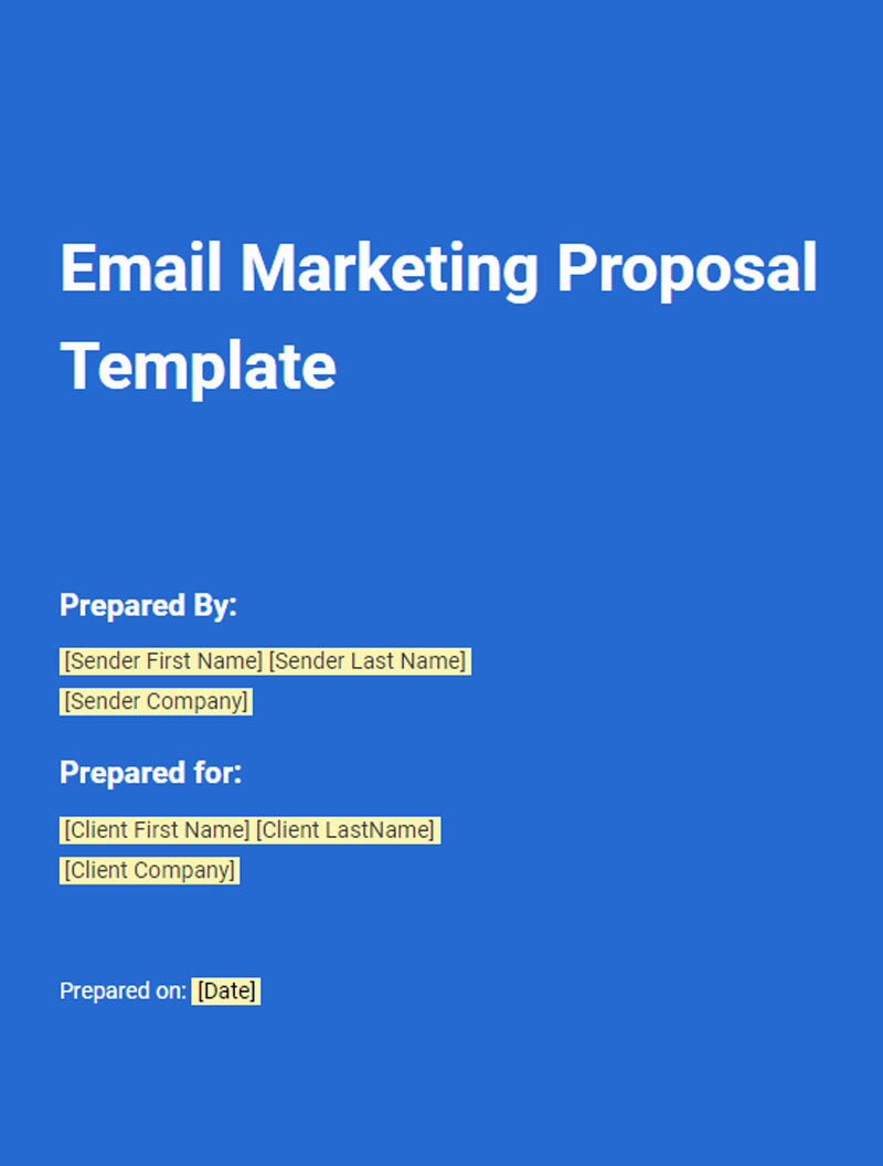 Free Email Marketing Proposal Template Sample