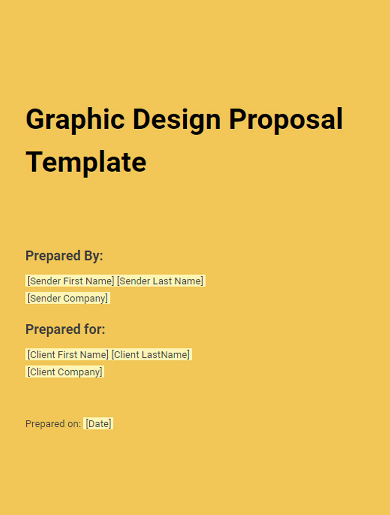 Sample of Graphic Design Proposal Template