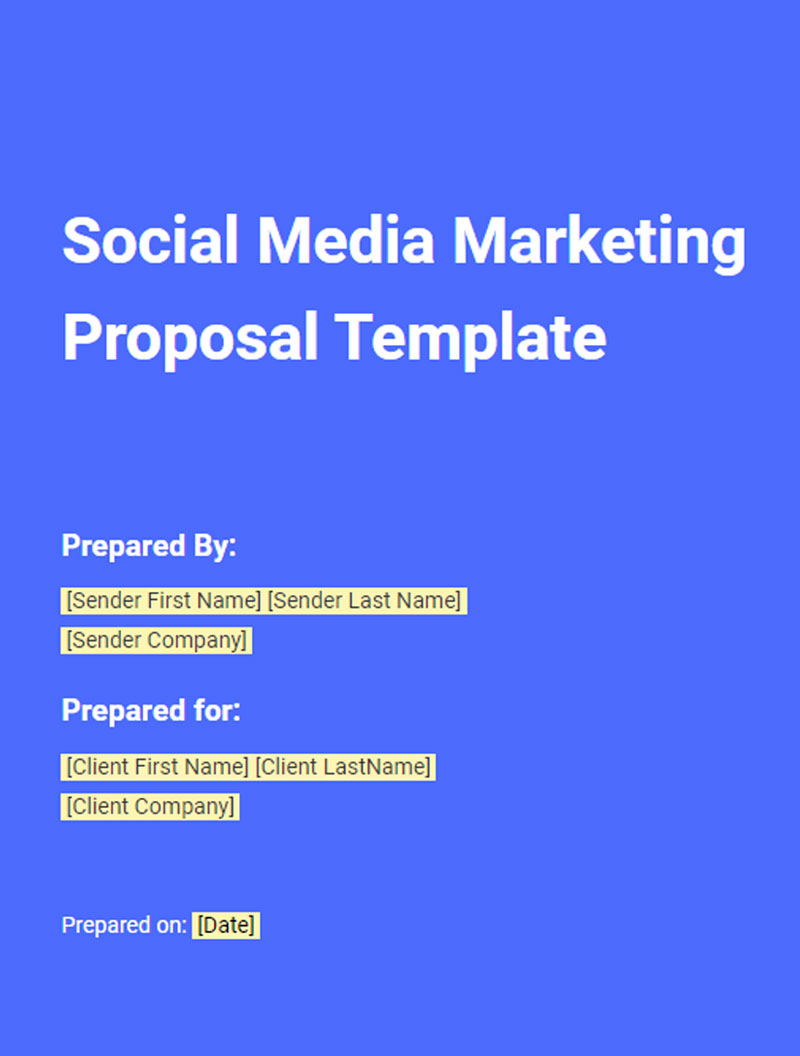Social Media Marketing Proposal Cover Page