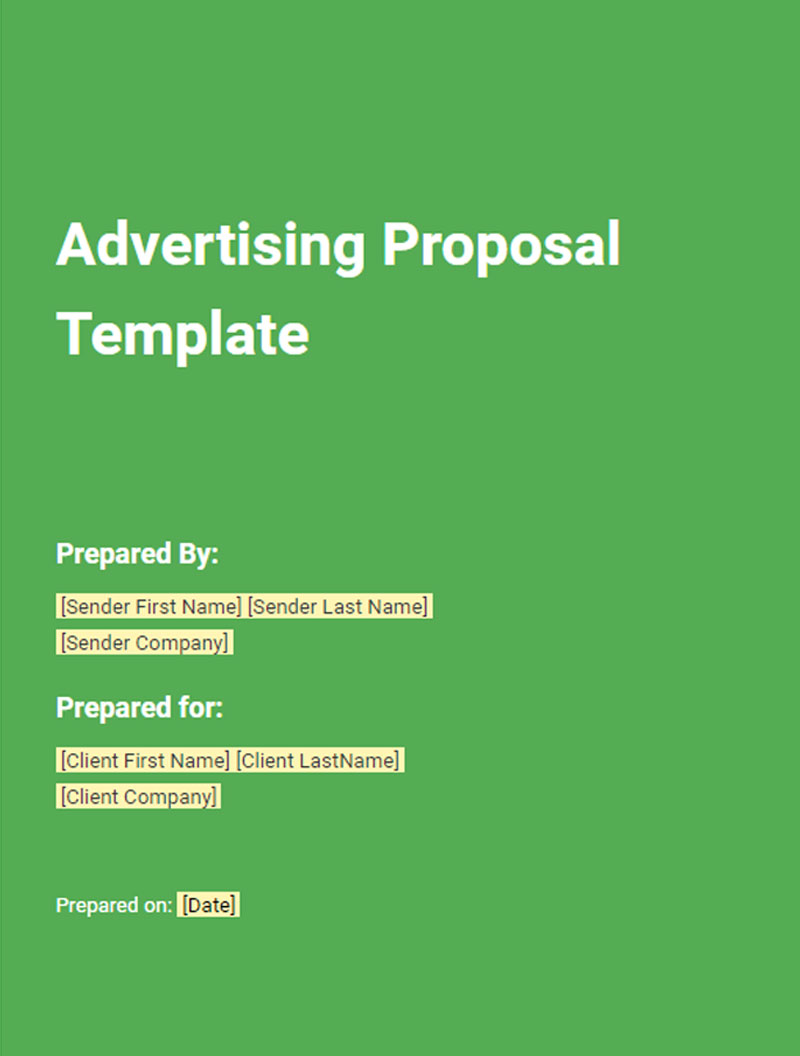 Professional Advertising Proposal Template