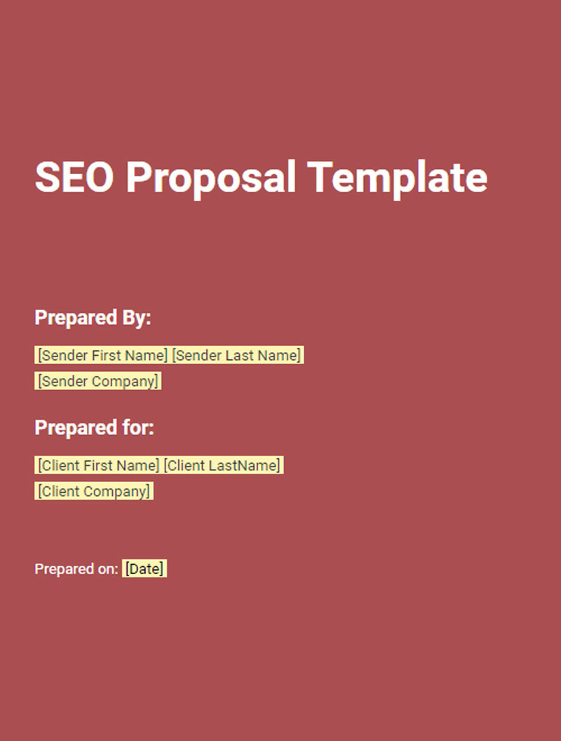 SEO Proposal Template Complete Example