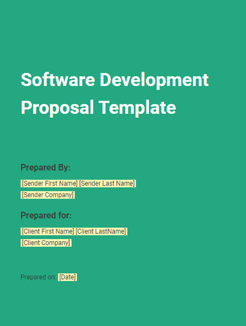 Software Development Proposal Template Design