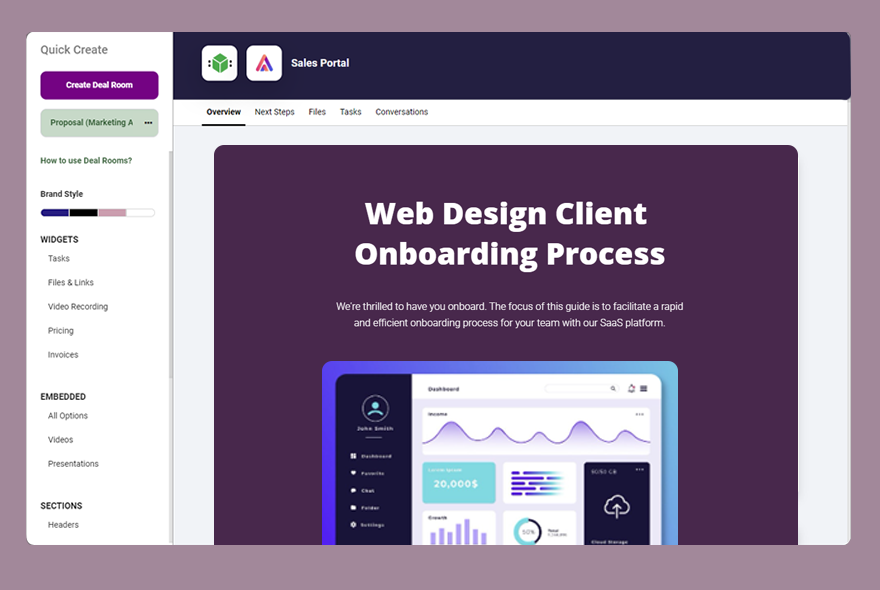 build client portal for web design