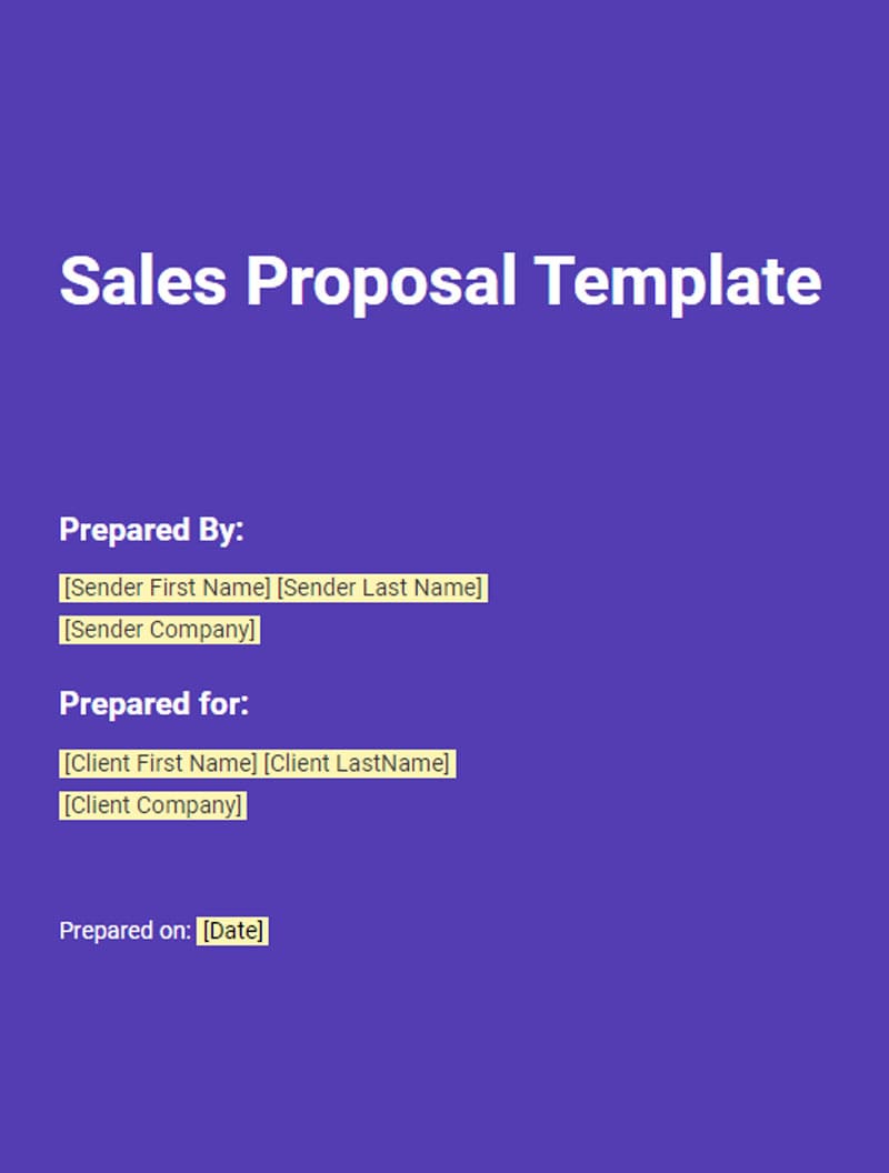 Sales proposal template